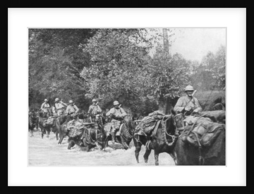 The re-supply of a machine gun unit by horseback, Aisne, France by Anonymous