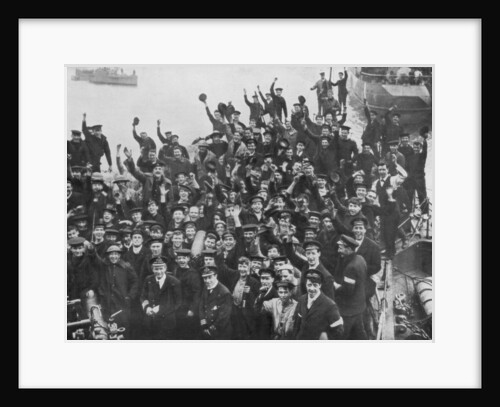 The crew of HMS Vindictive celebrating the Zeebrugge Raid on 23 April 1918 by Anonymous