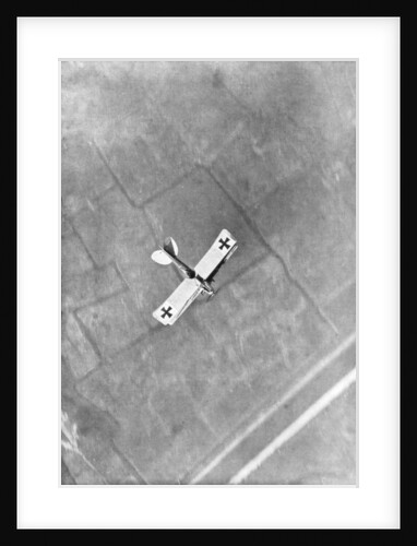 A German Aviatik aircraft photographed in flight by a Belgian aviator, Ypres, Belgium by Anonymous