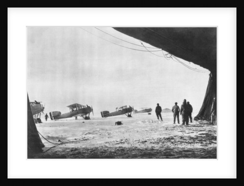 Departure of French Breguet planes for a reconnaissance mission during winter by Anonymous
