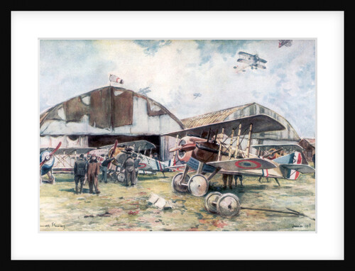 French Fighter Squadron Aerodrome by Francois Flameng