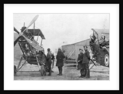 British Royal Flying Corps aircraft under repair by Anonymous