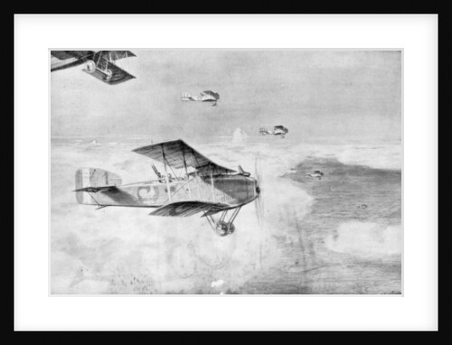 A French squadron of daytime bombers above a sea of clouds by Etienne Cournault