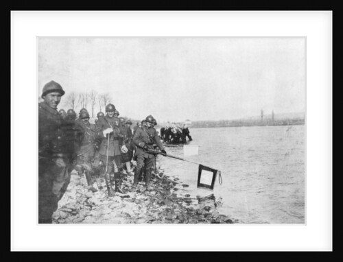 2nd Moroccan division bathes its flags in the Rhine, Huningue, Alsace, France by Anonymous