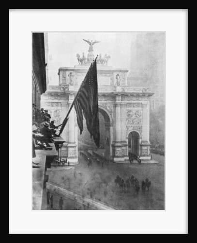 US 1st Army passing through the Victory Arch, Madison Square, New York, USA by Anonymous