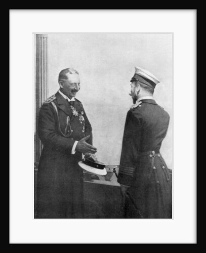 Emperor Welhelm II of Germany greeting Tsar Nicholas II of Russia before the First World War by Anonymous