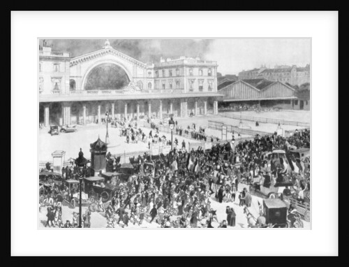 The Gare de l'Est railway station during the period of mobilization, Paris, France by Andre Devambez