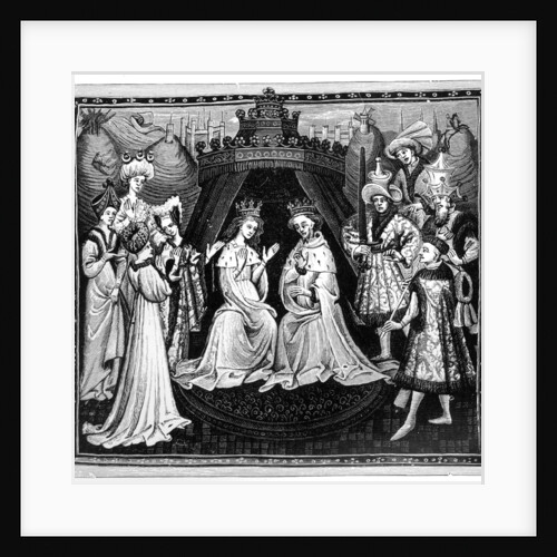 King, queen, and court by Anonymous