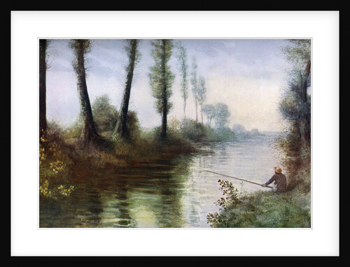A Canal with a Fisherman by Alphonse Legros