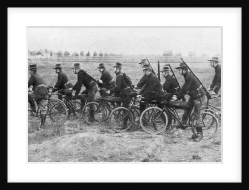 Belgian bicycle troops in Haelen, Belgium, August 1914 by Montigny
