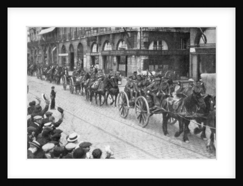 British Horse drawn artillery in Rouen, France, August 1914 by Anonymous