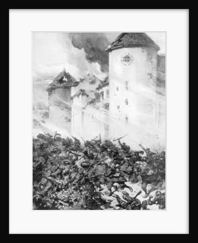 French and Germans battle under the walls of Chateau de Mondement, France by MHW Koekkok