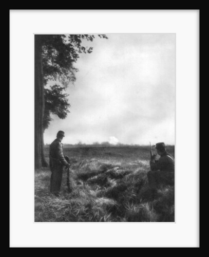French soldiers watching artillery fire, 1st Battle of the Marne, France, 5-12 September 1914 by Anonymous