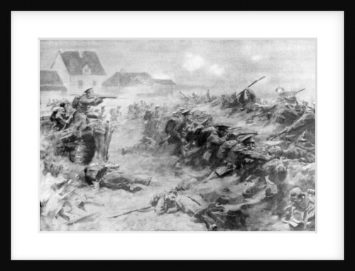The English drive back the Germans at the Ypres front, Belgium by Anonymous
