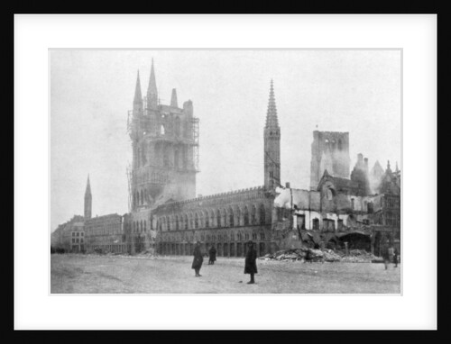 The Belfry and Cloth Hall of Ypres, Belgium by Anonymous