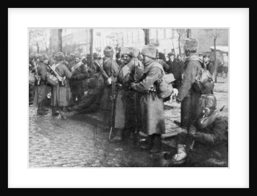Russian Siberian infantry troops in Warsaw, Poland by Anonymous