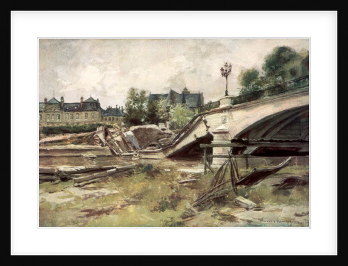 'The Bridge at the Aisne', France by Francois Flameng