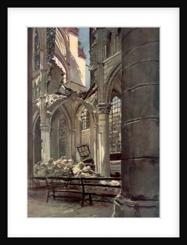 Interior of the Ruins of Saint Jean des Vignes Abbey, Soissons', France by Francois Flameng