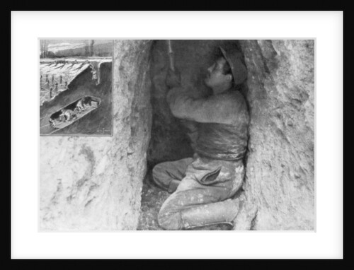 A French sapper digging a tunnel to place a mine under the enemy lines, France by Anonymous