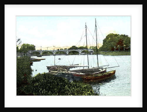 New lock and bridge, Richmond, London by Anonymous