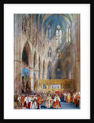 'The Recognition', George VI's coronation ceremony, Westminster Abbey, London by Henry Charles Brewer