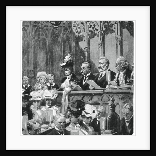 Prince Albert at the abbey thanksgiving service for his parents' safe return from India, 1906 (1937 by Anonymous