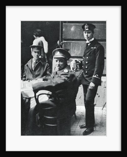 Sub-Lieutenant Prince Albert serving tea to wounded soldiers at Buckingham Palace by Anonymous