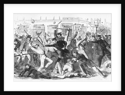 Police Charge Rioters At The Tribune Office by Anonymous