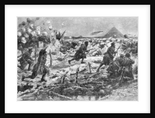 A British attack using the bayonet and grenade, Neuve-Chapelle, France by Frederic Villiers