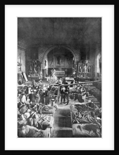 A field station at the front, in the nave of a rural church, World War I by Anonymous
