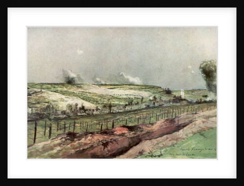 Notre Dame de Lorette and St Nazaire, Ablain, during bombardment by Francois Flameng