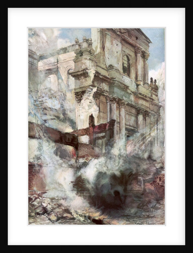 Arras Cathedral on Fire by Francois Flameng