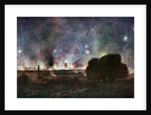 Arras on Fire at at Night by Francois Flameng