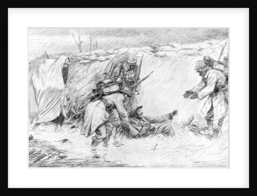 French soldiers seeing the funny side of falling in the mud, World War I by Anonymous