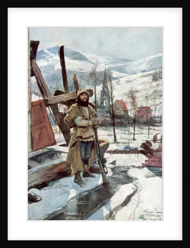 'Standing Guard near Metzeral', Alsace, January 1916 by Francois Flameng