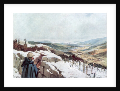 'Trenches Overlooking the Munster Valley with the Rhine in the Distance', January 1916 by Francois Flameng
