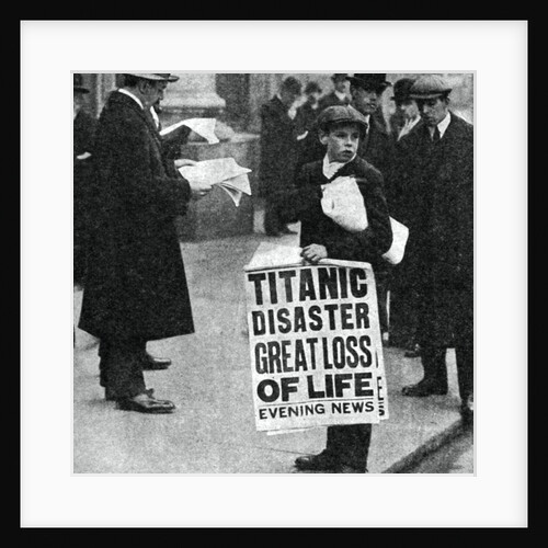 Newspaper boy with news of the Titanic disaster by Anonymous