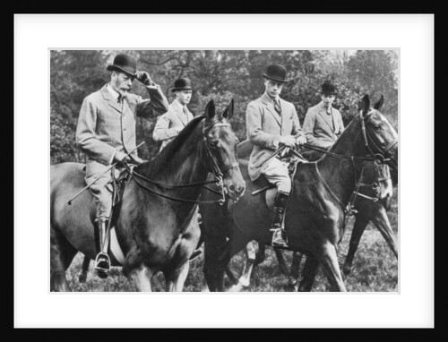 King George V riding in Windsor Great Park with his sons by Anonymous
