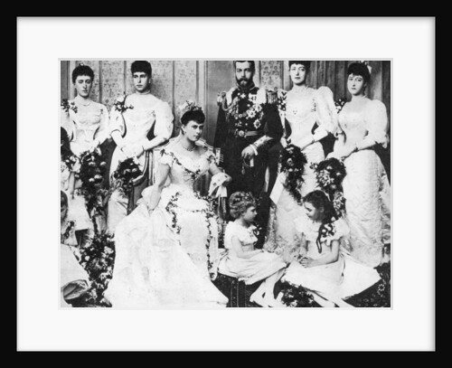 The wedding group of King George and Queen Mary by Anonymous