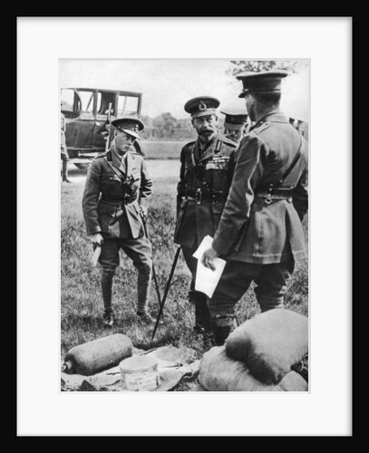 The Prince of Wales with George V, at a gas school during the First World War by Anonymous