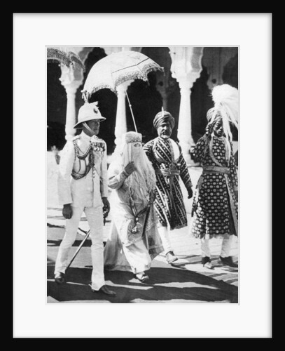 The Begum of Bhopal escorts the Prince of Wales to the Durbar Hall, India by Anonymous