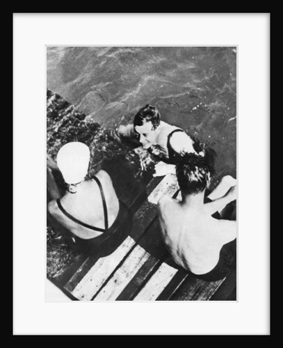 The Prince of Wales with friends on a raft, the Riviera by Anonymous