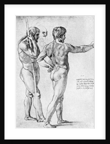 Two male nude studies by Raphael