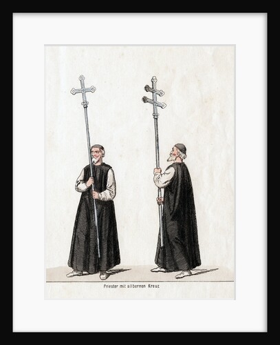 Priest with silver cross, costume design for Shakespeare's play, Henry VIII by Anonymous