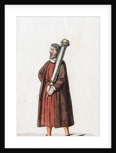 Nobleman with silver column, costume design for Shakespeare's play, Henry VIII by Anonymous