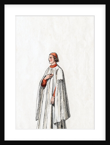Chorister, costume design for Shakespeare's play, Henry VIII by Anonymous