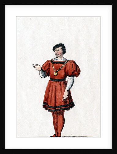 Wolsey's secretary, costume design for Shakespeare's play, Henry VIII by Anonymous