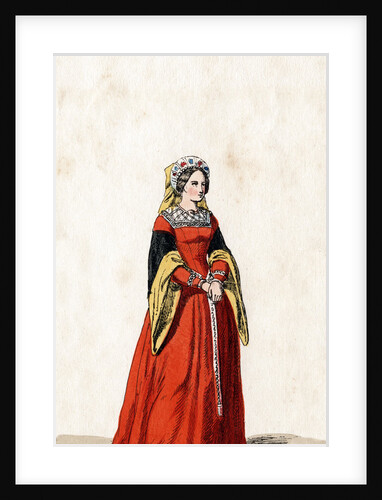 Lady-in-waiting, costume design for Shakespeare's play, Henry VIII by Anonymous