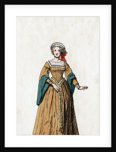 Lady-in-waiting, costume design for Shakespeare's play, Henry VIII by Anonymous