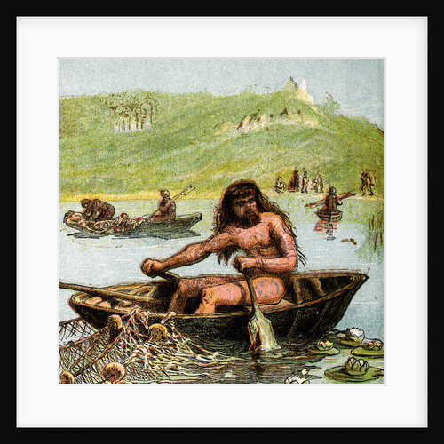 An Ancient Briton In His Boat by Anonymous